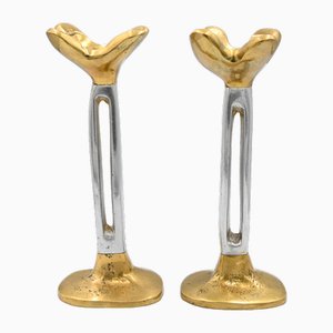 Bougeoirs Brutaliste par David Marshall, Set de 2