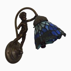 Lampada da parete Cherub in bronzo dorato, anni '60