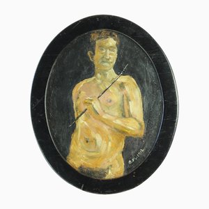 Nackter Mann, 1910er, Gemälde, Gerahmt