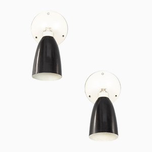 Vintage Wall Lights in Metal, 1950, Set of 2