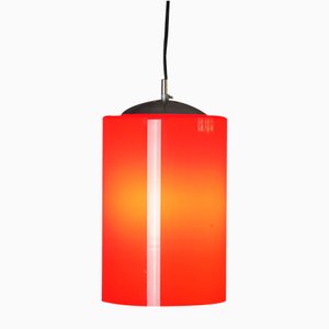 Vintage Ceiling Lamp in Red Glass from Peill + Putzler