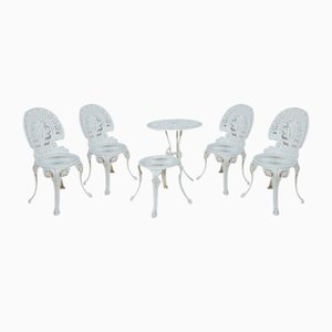 Sillas de jardín victorianas de aluminio, United Knigdom, años 50. Juego de 6
