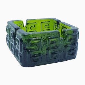 Green Glass Block Ashtray by Tamara Aladin for Riihimaen Lasi Oy
