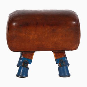 Vintage Leather Gymnastics Pommel Horse Bench, 1930s