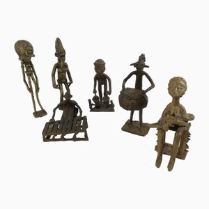 Afrikanische Vintage Messing Legierung Figuren, 1970er, 6 . Set