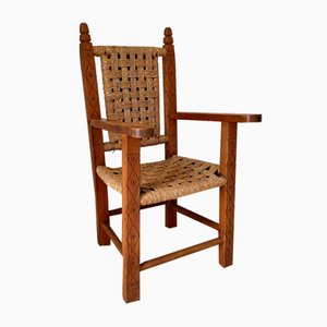 Sedia da bambino in legno e corda, inizio XX secolo