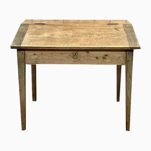 Rustikaler Schräger Schreibtisch aus Eiche & Tanne, 19. Jh