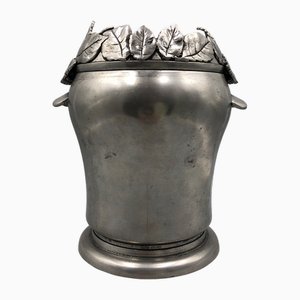 Seau à Champagne Vintage avec Couronne de Laurier de Dedalo Peltro, Italie, 1980s