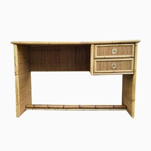Vintage Schreibtisch aus Bambus Rattan von Dal Vera, 1970er