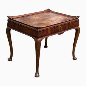 Table d'Appoint Antique avec Plateau en Noyer et Tiroir