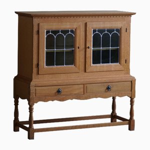 Vintage Danish Cabinet in Oak with Glass Front, 1950s