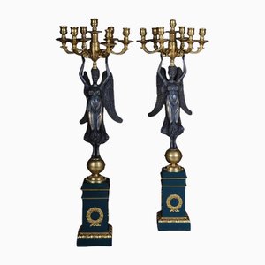 Empire Ceremonial Bronze Candelabras in the style of P. P. Thomire, Set of 2