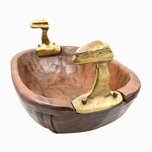 Scodella in legno di David Marshall, anni '80