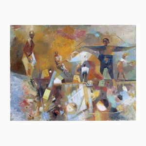 Victor Karnauh, Walk in the City, Oil on Canvas, 1990s
