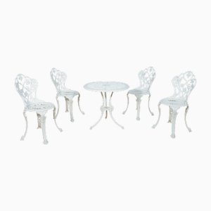 Jugendstil Gartenstühle aus Aluminium, 1950er, 5 . Set