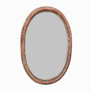 Florentine Hand Painted Oval Mirror, 19th Century