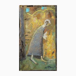 Victor Karnauh, Wandering Soul, Oil on Cardboard, 1990s