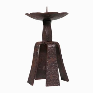 Mid-Century Brutalist Hand-Forged Candlestick, 1960s