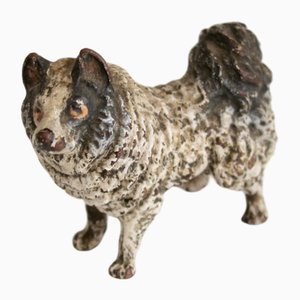 Miniature Pomeranian Loulou Figure in Bronze, Vienna, Early 20th Century