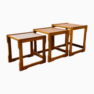 Scandinavian Teak Nesting Tables, 1960s, Set of 3