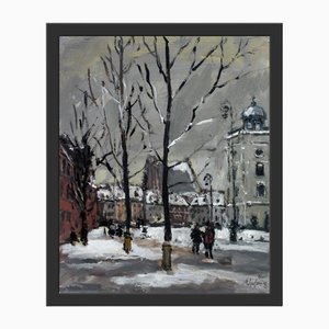 Magdalena Spasowicz, Varsovia: Krakowskie Przedmiescie, Óleo sobre cartón, 2010