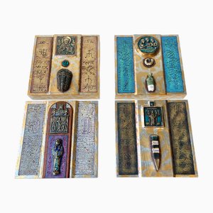 Modern Icons in Ceramic and Bronze by Mogens Leander, 2000s, Set of 4