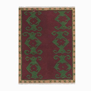 Turkish Checkered Brown Tulu Rug