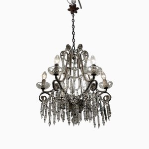 Crystal Beaded Chandelier, 1940s