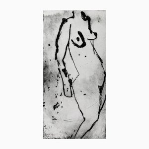 Marta Wakula, Desnuda, Punta Seca en Papel, 2019