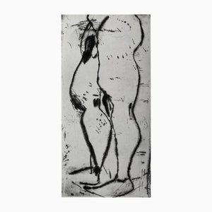 Marta Wakula, Desnuda, Punta Seca en Papel, 2019