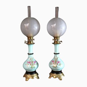 19th Century Porcelain Table Lamps, Set of 2