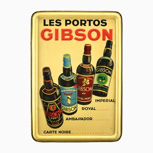 Insegna in latta di Les Portos Gibson, 1936
