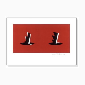 Aki Kuroda, Abstraction in Red, Hand-Signed Lithograph, 2005