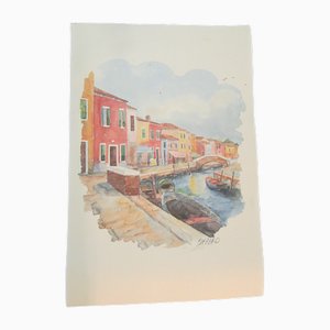 Mario Carraro, Venedig, 1960er, Aquarell