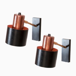 Alfa Wall Lamps by Jo Hammerborg for Fog & Mørup, 1960s, Set of 2