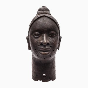 Artista Benin, Scultura di Testa, Inizio 900, Bronzo