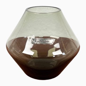 Jarrón minimalista alemán Mid-Century de vidrio Rauchtopas, años 60