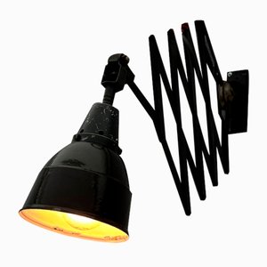 Vintgae Industrial Scissor Wall Lamp by Curt Fischer for Midgard / Industriewerke Auma, 1940s