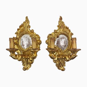 Louis XV Carved Wood Sconces, Set of 2