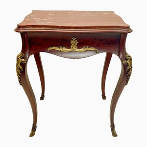 Tavolino Impero Luigi XV con ripiano in marmo, Francia, anni '50