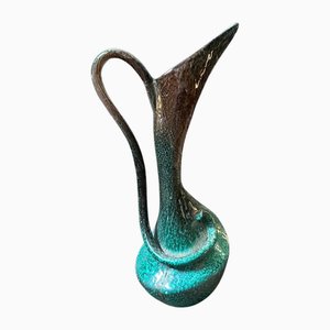 Mid-Century Modern Italian Green Ceramic Piece Jug Vase, 1950s