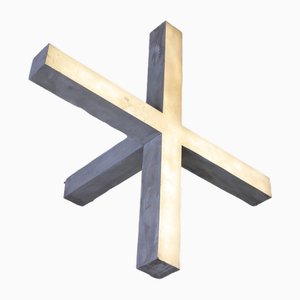 Sculpture Lumineuse Blocking Cross en Aluminium par Joachim Ramin