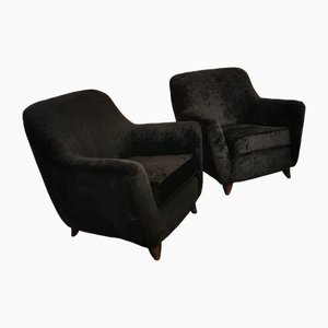Set of Large Padded Chairs by Paolo Buffa, 1940s