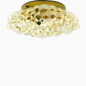 Mid-Century Amber Bubble Glass Flush Mount by Helena Tynell for Limburg, Germany, 1970s