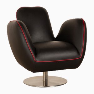 Pinto Leather Armchair in Black from Machalke