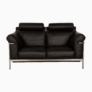 DS 560leather Two-Seater Black with Headrest Bauhaus Sofa from de Sede