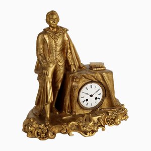 Standuhr aus Vergoldetem Holz, 19. Jh., Frankreich