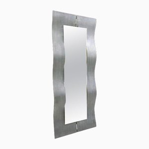 Miroir pleine longueur Wave en Aluminium Gravé par Lorenzo Burchiellaro, 1970s