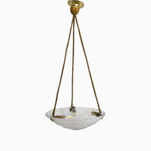 Art Deco Deckenlampe mit Glasschale von Muller Frères für Muller Frères, 1930er