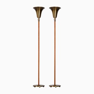Norwegische Stehlampen aus Messing, 1960er, 2er Set
